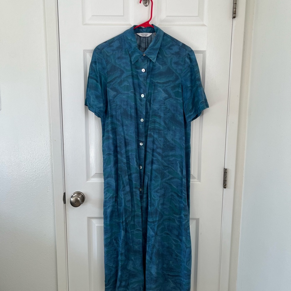 & Other Stories Teal Button-Up Shirt Dress size XS